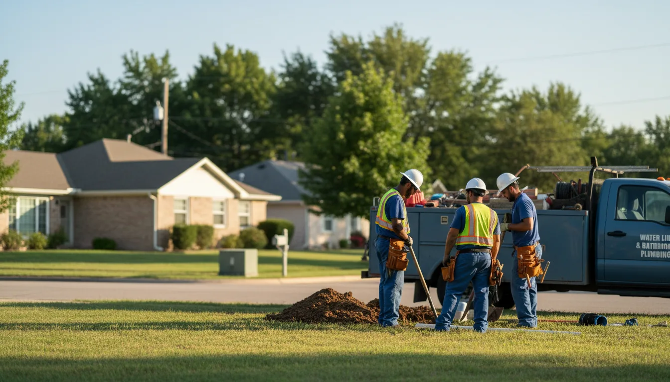 Residential water line and bathroom plumbing service in Basom, NY